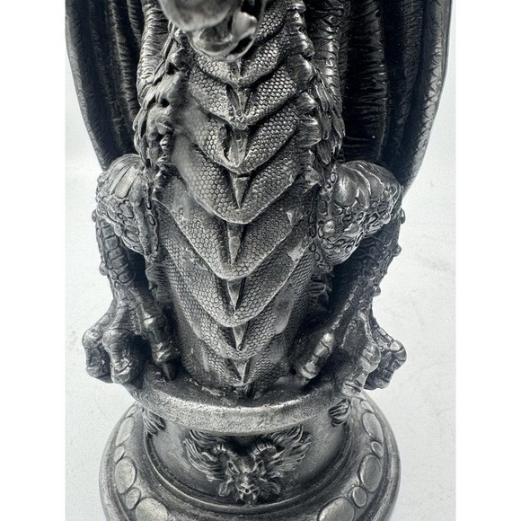 Medieval Dragon Candle Holder (1" Diameter Post Candle) 8"H. X 4" L. - Picture 6 of 6